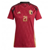 Belgium Timothy Castagne #21 Replica Home Shirt Ladies Euro 2024 Short Sleeve